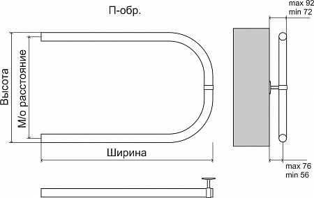 Эконом П-обр AISI 32х2 500х500 Полотенцесушитель  TERMINUS Сочи - фото 3