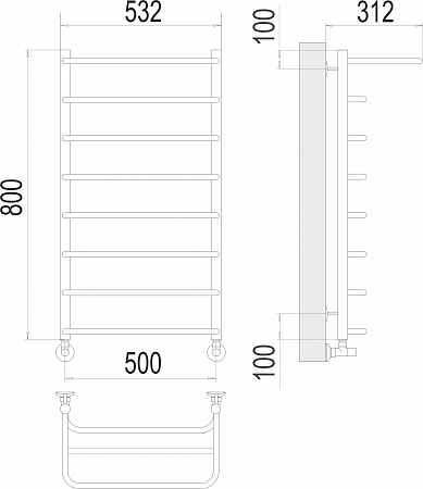 Полка П8 500х800  Полотенцесушитель  TERMINUS Сочи - фото 3