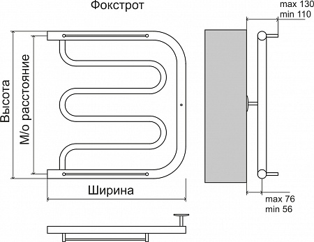 Фокстрот AISI 32х2 500х400 Полотенцесушитель  TERMINUS Сочи - фото 4