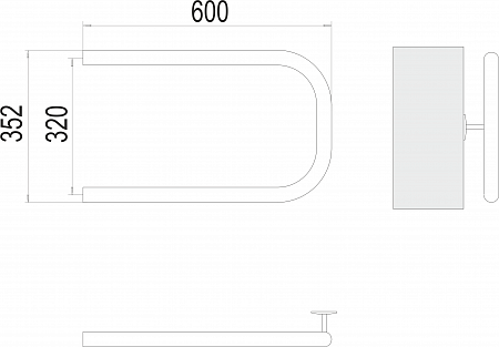 П-обр AISI 32х2 320х600 Полотенцесушитель  TERMINUS Сочи - фото 3