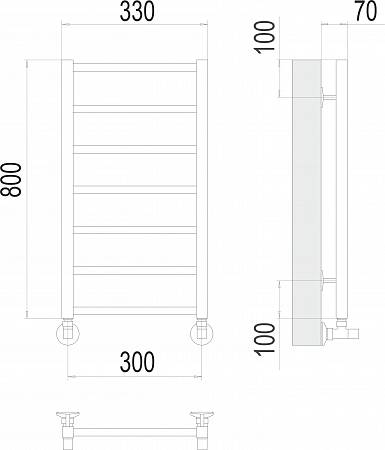 Контур П7 300х800 Полотенцесушитель  TERMINUS Сочи - фото 3