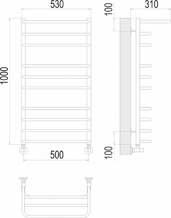 Арктур П10 500х1000 Полотенцесушитель  TERMINUS Сочи - фото 3