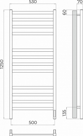 Ното П12 500х1250 Электро (quick touch) Полотенцесушитель TERMINUS Сочи - фото 3