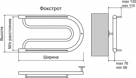 Фокстрот AISI 32х2 320х500 Полотенцесушитель  TERMINUS Сочи - фото 3