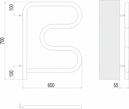 Электро 25 F-обр 600х600 поворотный Полотенцесушитель TERMINUS Сочи - фото 3