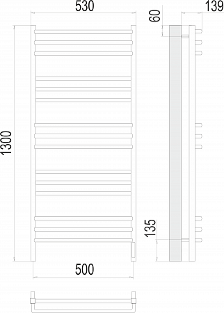 Соренто П15 500х1300 электро (sensor quick touch) Полотенцесушитель  TERMINUS Сочи - фото 3