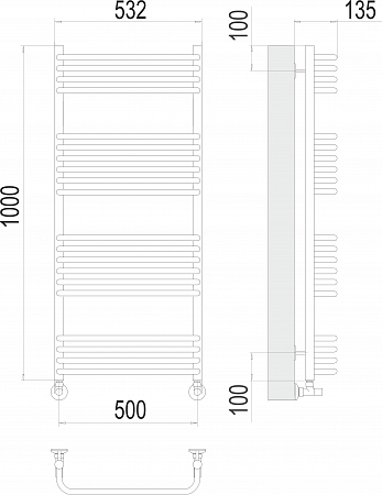 Стандарт П20 500х1000 Полотенцесушитель  TERMINUS Сочи - фото 3