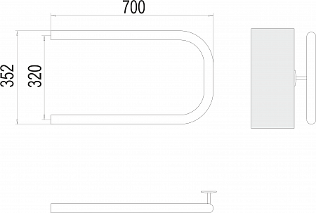 П-обр AISI 32х2 320х700 Полотенцесушитель  TERMINUS Сочи - фото 3
