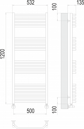 Виктория П22 500х1200 Полотенцесушитель  TERMINUS Сочи - фото 3