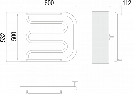 Фокстрот БШ 500х600 Полотенцесушитель   TERMINUS Сочи - фото 3