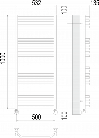 Виктория П20 500х1000 Полотенцесушитель  TERMINUS Сочи - фото 3