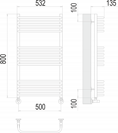 Стандарт П16 500х800 Полотенцесушитель  TERMINUS Сочи - фото 3