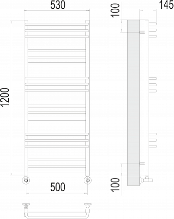 Соренто П18 500х1200 Полотенцесушитель  TERMINUS Сочи - фото 3