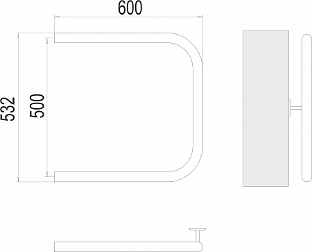 П-обр AISI 32х2 500х600 Полотенцесушитель  TERMINUS Сочи - фото 3