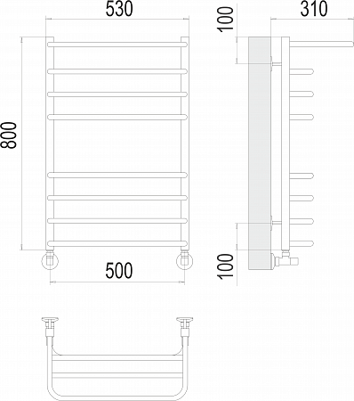 Арктур П8 500х800 Полотенцесушитель  TERMINUS Сочи - фото 3