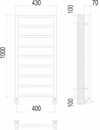 Контур П9 400х1000 Полотенцесушитель  TERMINUS Сочи - фото 3