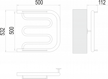 Фокстрот БШ 500х500 Полотенцесушитель  TERMINUS Сочи - фото 3